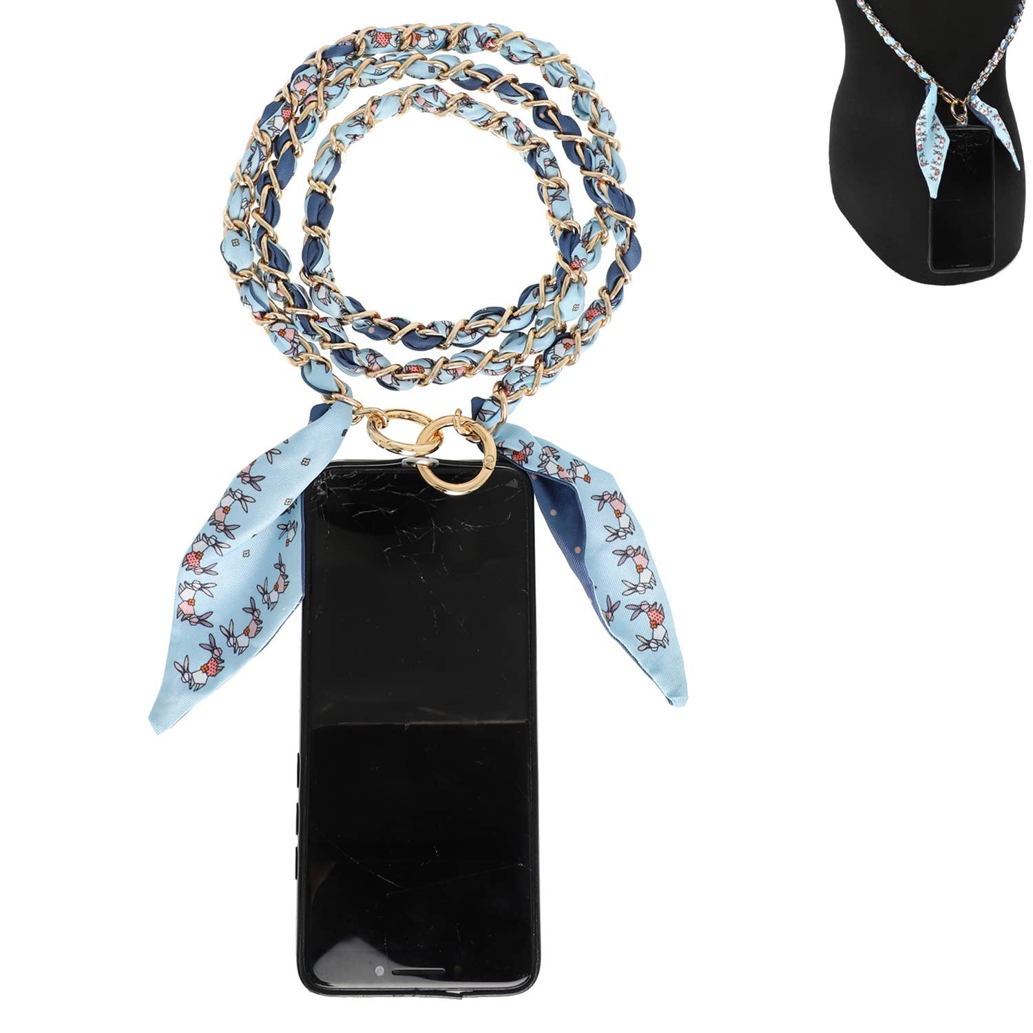 SP Sophia Collection - Wholesale Phonecase Strap - Printed Scarf Cellphone Crossbody Attachment3