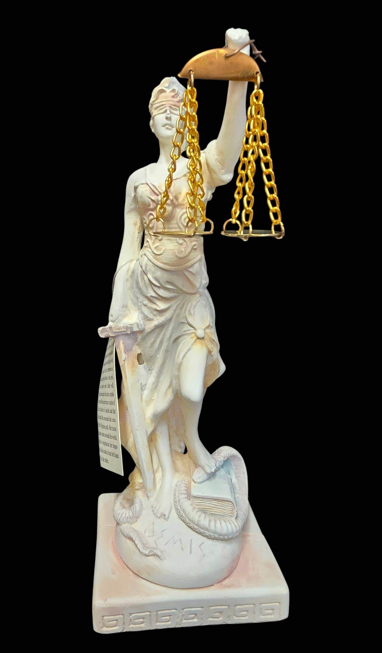 2 Greeks Inc - Wholesale Decorative Figurine - Handcrafted Alabaster Statue of Lady Justice (Themis)0