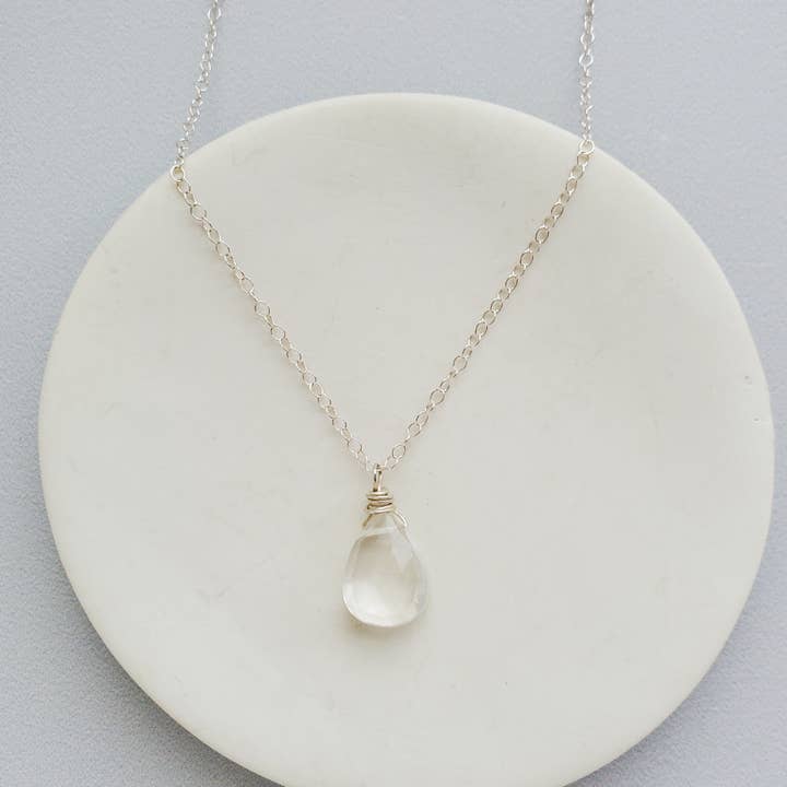 Carrie Whelan Designs - Wholesale Pendant/Charm Necklace - Clear Quartz Gemstone Pendant Necklace