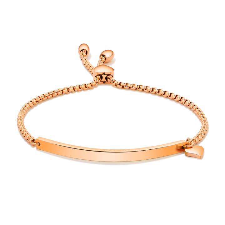 Bologna or rose | bracelet en acier inoxydable avec gravure pour la vente par COWstyle