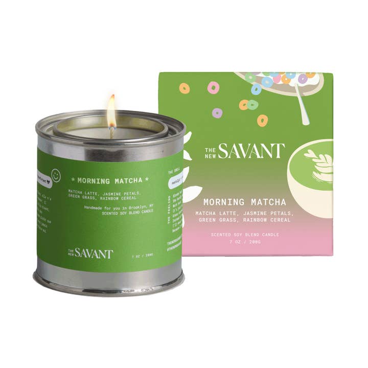 Bougie Matcha du Matin pour la vente par THE NEW SAVANT