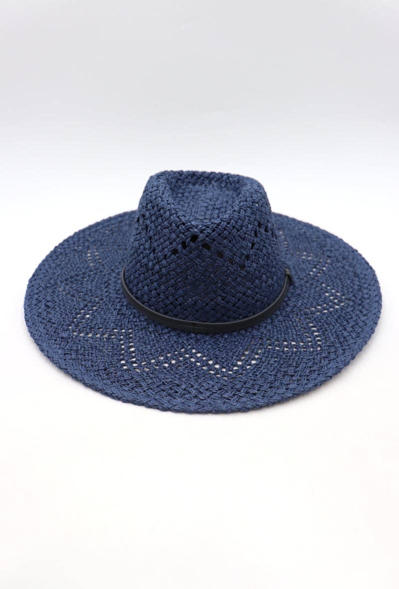 LIL' MOON - Wholesale Strohoed - Dames - Lichte fedora-hoed met brede rand, verstelbaar één maat0