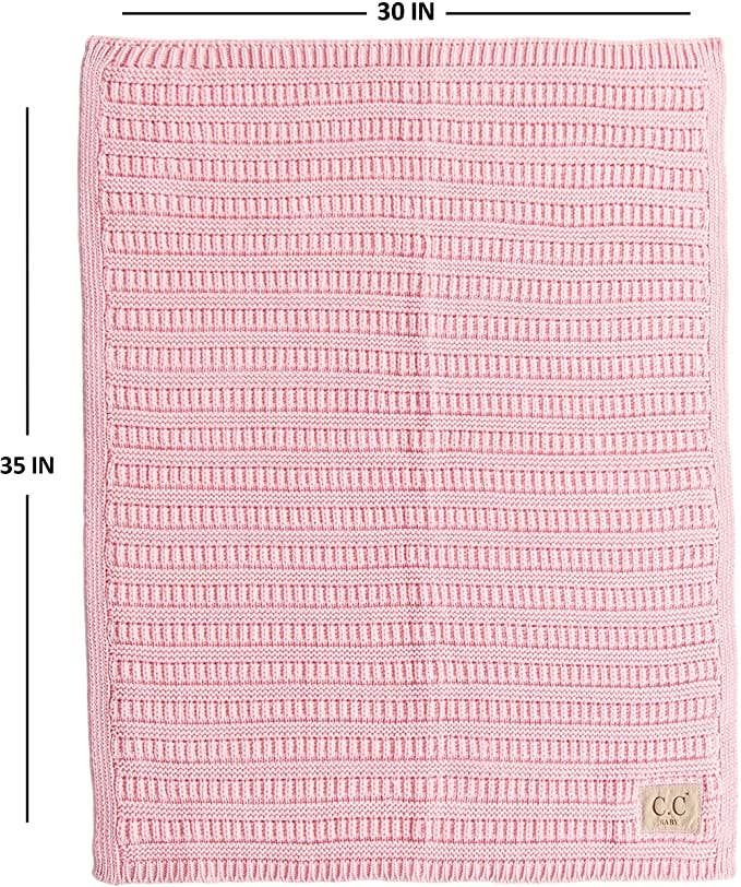 Funky Junque - Wholesale Bedding blanket – Kids & Baby - Baby Throw Blanket - Ribbed Knit (Pale Pink)3