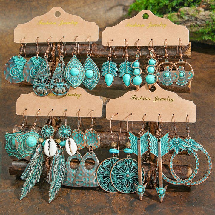 Vintage boheme hule geometriske kvastøreringe for engroshandel hos Halcyon Outfitters®