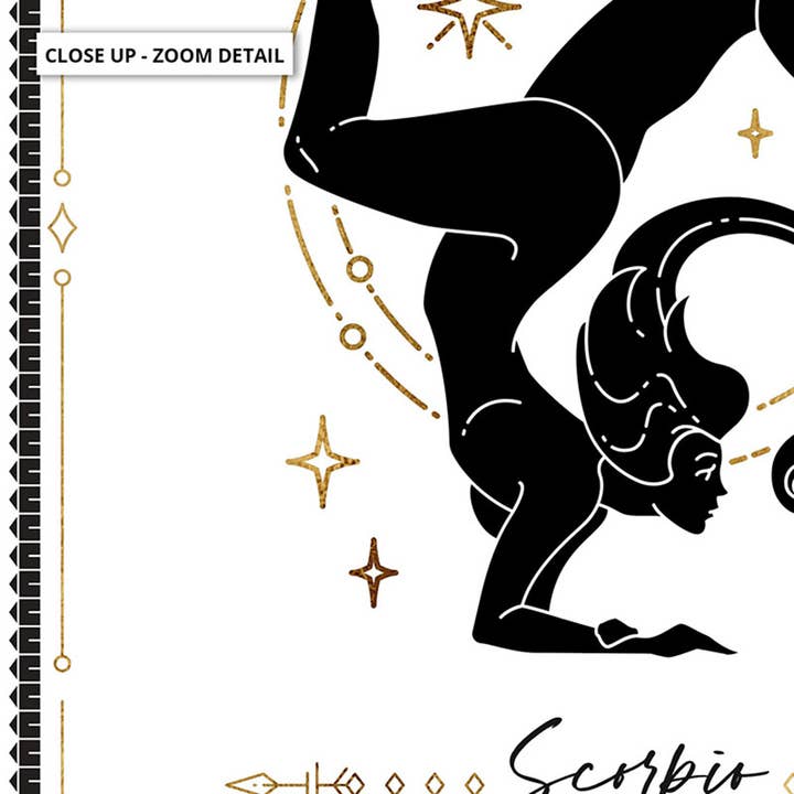 PRINT AND PROPER - Wholesale Art print - Scorpio Zodiac Star Sign Art Print. Tarot Style Gold Poster2
