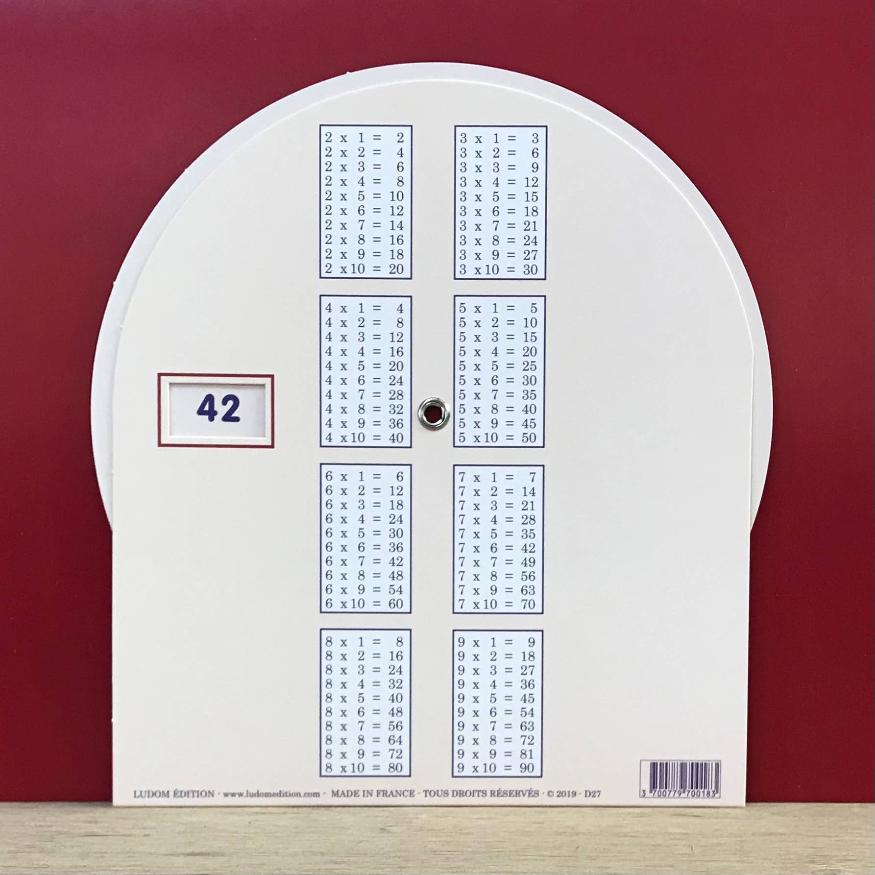 LUDOM EDITION - Wholesale Educatieve kaarten - Kinderen en baby - Multiplicatieschijf met antwoorden aan de achterkant1