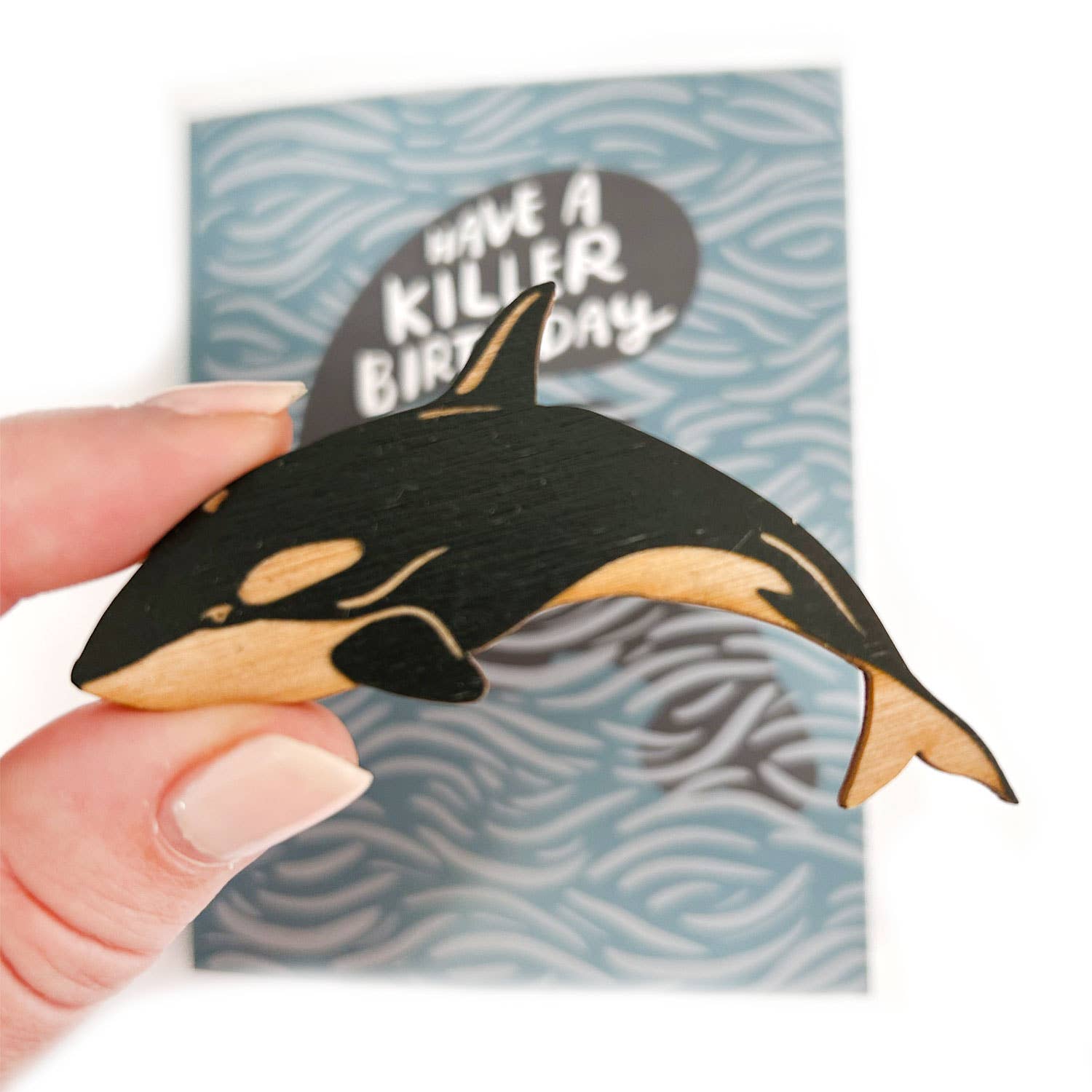 Black Birthday - Orca Magnet w/ Card for wholesale on Faire1