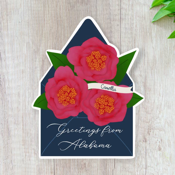 Greetings from... State Flower Stickers for wholesale by inkpaperfable