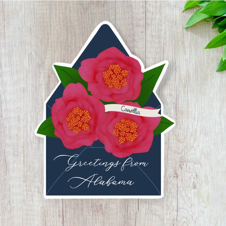 Greetings from... State Flower Stickers for wholesale by inkpaperfable