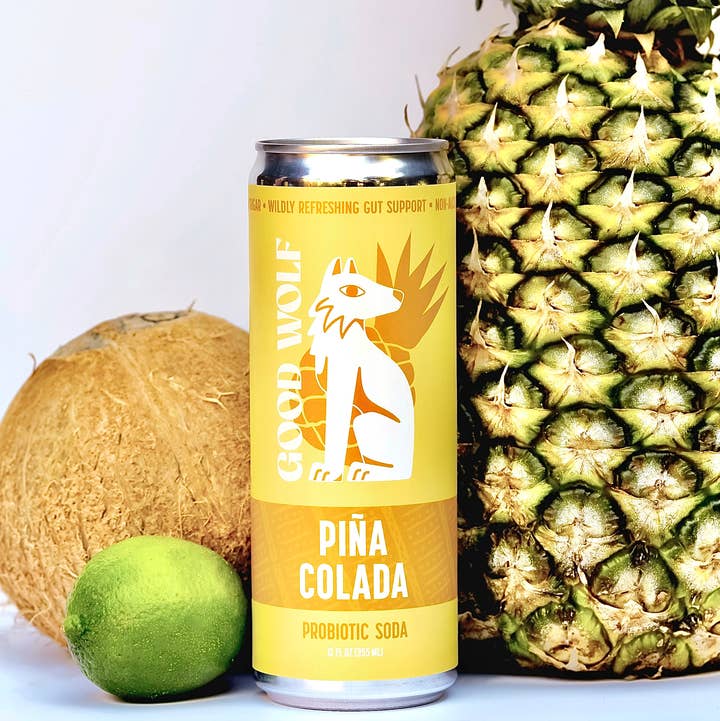 Good Wolf Beverages - Wholesale Soda/Carbonated Drink - PiƱa Colada Probiotic Soda - No Added Sugar; Hand-Crafted1