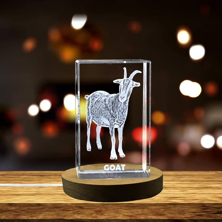 AB Crystal Collection - Wholesale Decorative Figurine - Lively Goat Crystal Carvings | Exquisite Gems Etched with Playful Caprines