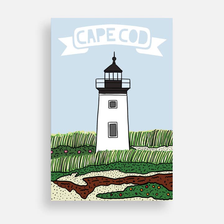 Cape Cod Long Point Lighthouse Massachusetts Postcard for wholesale by Made by Nilina