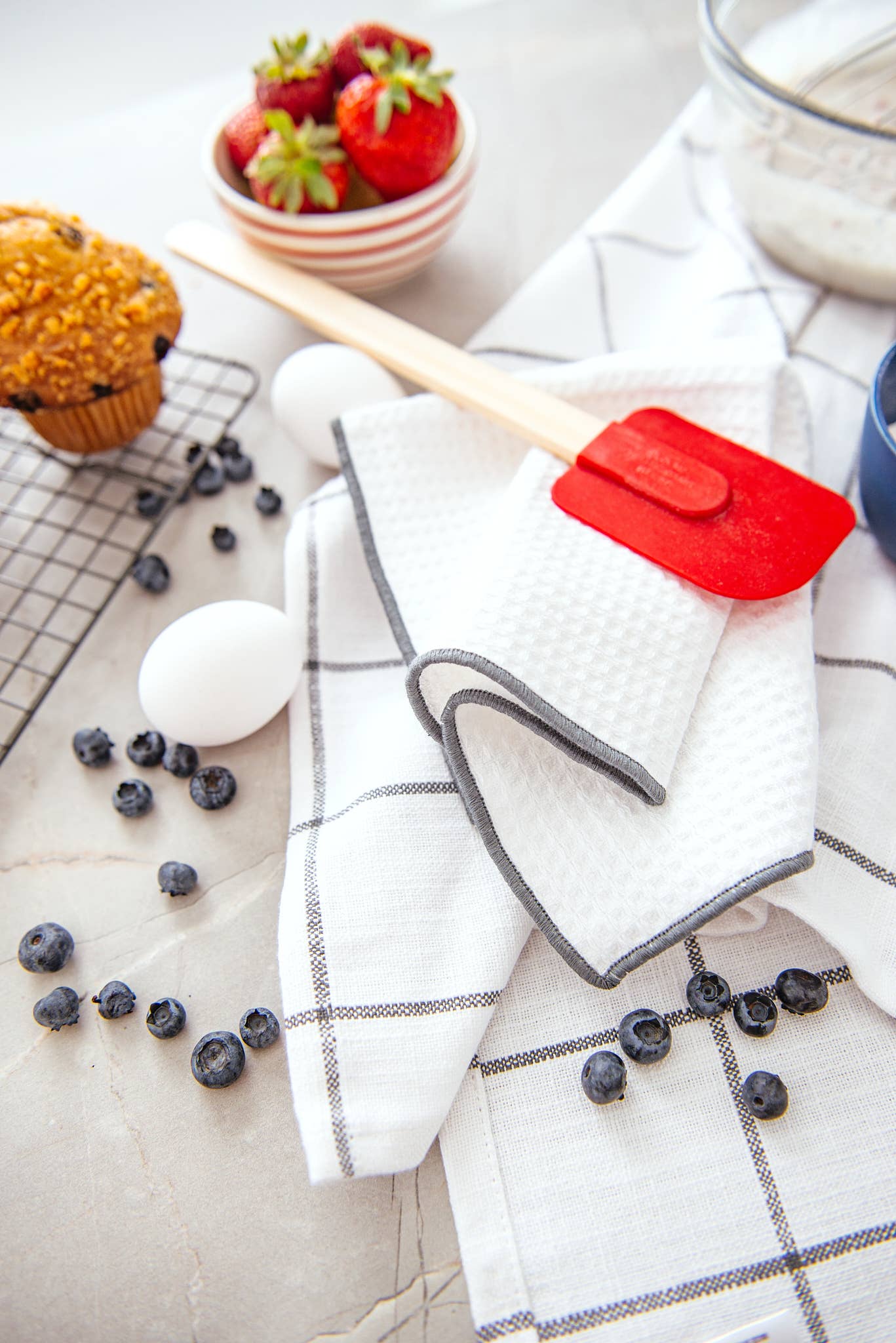 LLdecor - Wholesale Tea Towel - Set of 6,  2 Kitchen Towels, 3 Dishcloths & Canvas Basket7