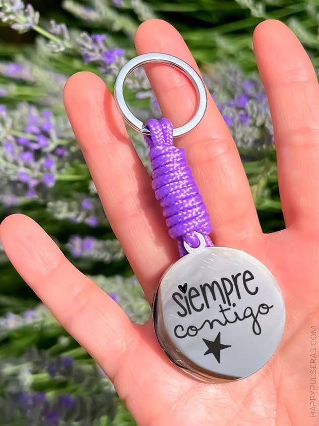 40 mm steel keychain and fresh nautical string engraved text. for wholesale by Happypulseras