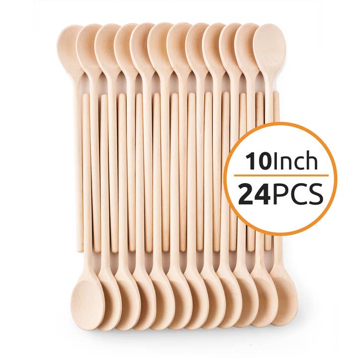 Small Wooden Spoons Bulk – 10 Inch – 24pcs for wholesale by Mr. Woodware