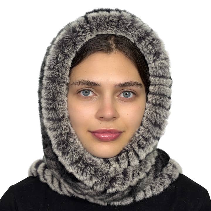 Kvinders kaninhue vinter ægte pels hat stil strik for engroshandel hos FurStyleUa