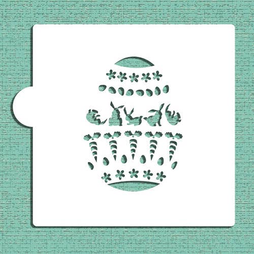 Konijntjes en wortelen Paasei Koekje en ambachtelijke stencil voor wholesale door Designer Stencils