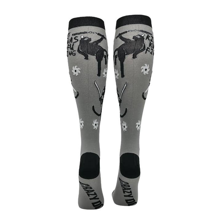 Every Kitty Was Kung Fu Fighting Graphic Compression Socks for wholesale on Faire