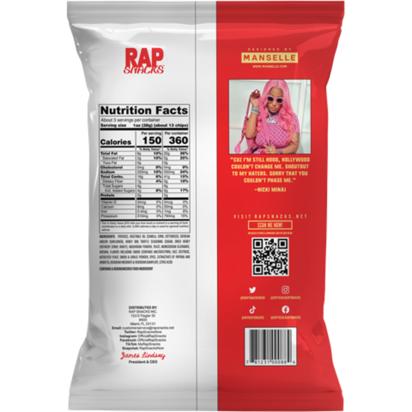 Rap Snacks - Wholesale Chips - Nicki Minaj Bar-B-Quin' with my Honey Truffle Chips (2.5oz) 1