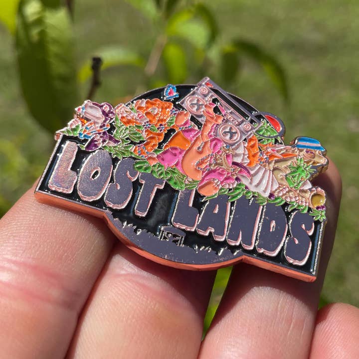 Lost Lands Excision Pin – 2" Copper Music Festival Apparel for wholesale by Mushroom Kingdom Pins