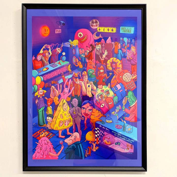 Il Club Lowbrow Art Techno Cartoon Stampa Giclée per la vendita all'ingrosso da parte di Zubieta Illustration