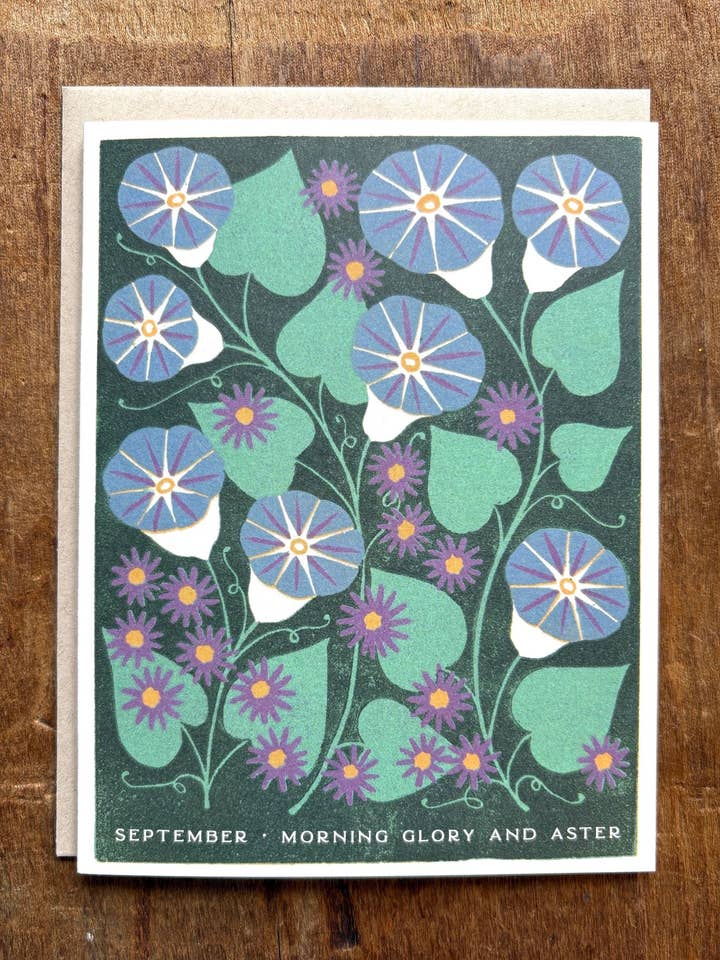 Birth Month Flowers: September Greeting Card for wholesale by Katharine Watson