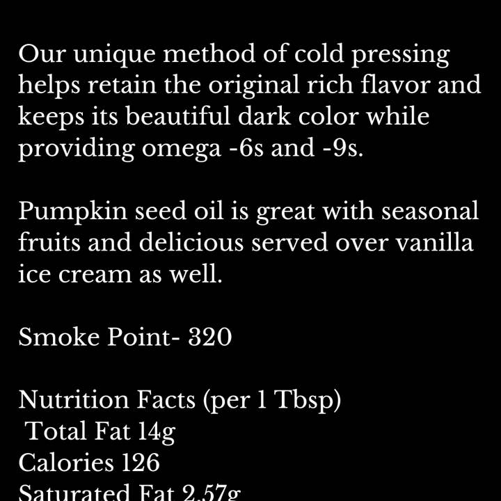 Oliver Oil Co - Wholesale Cooking Oil - Pumpkin Seed Oil1