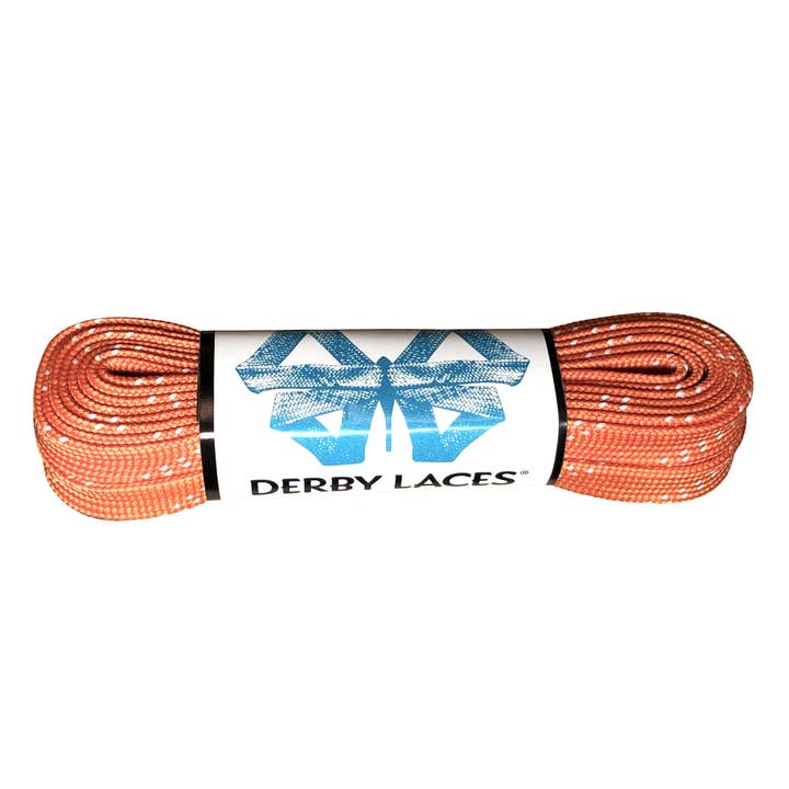 Derby Laces - Wholesale Sporting Accessories - Carrot Orange - 72 Inch (183 Cm) Derby Laces Waxed Roller Derby Skate Lace