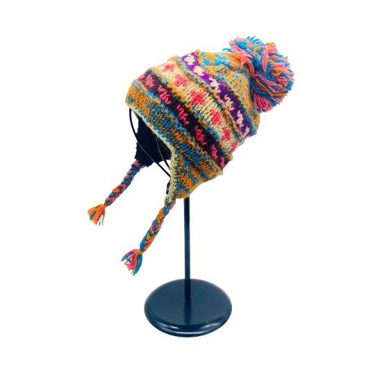 Karma Nepal Crafts - Wholesale Winter Accessory Set - Kids - Hand Knit Winter Kids Hat with Gloves6