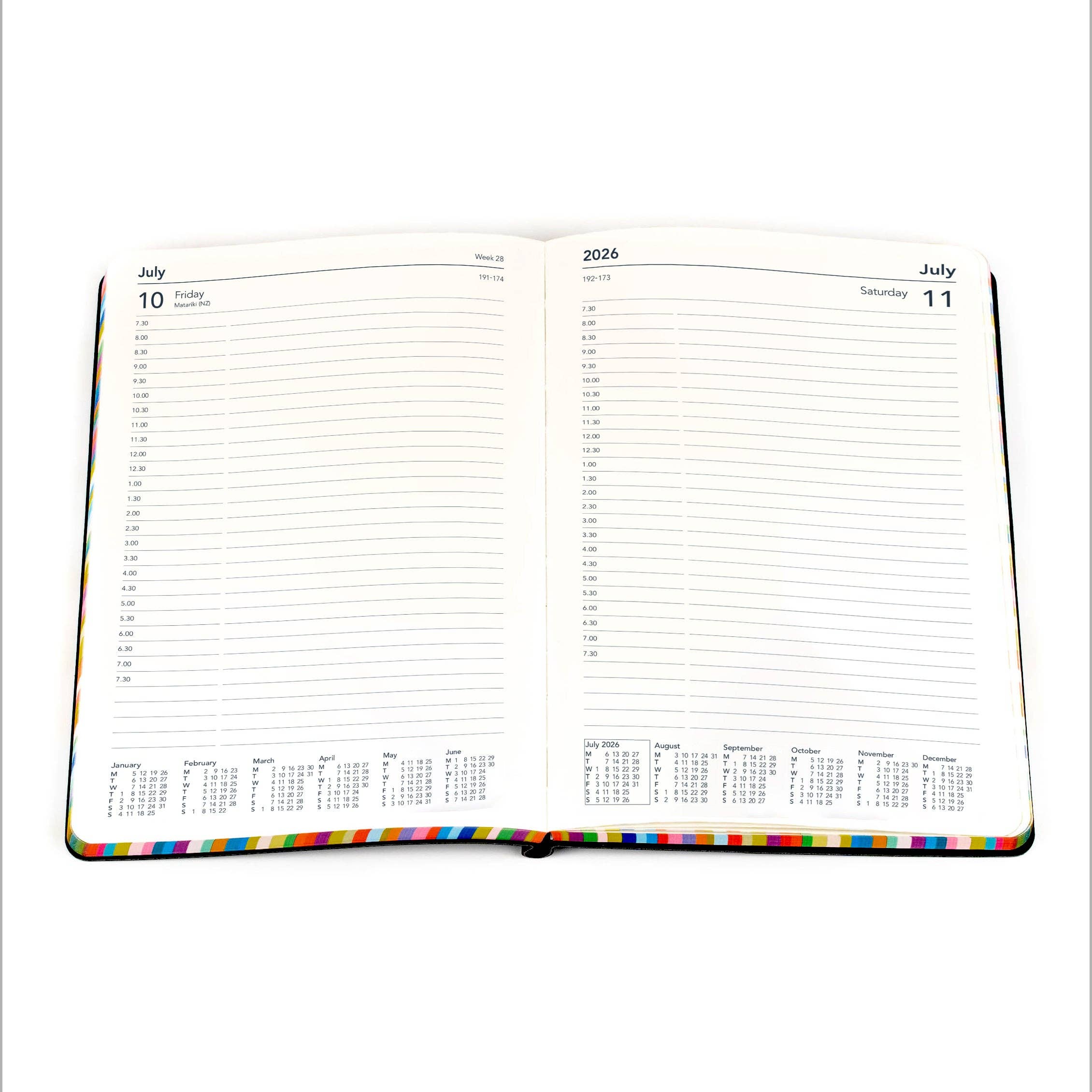 Collins Debden - Wholesale Planner - Edge Rainbow - A5 Day-To-Page Diary - 2026 Calendar Year Planner1