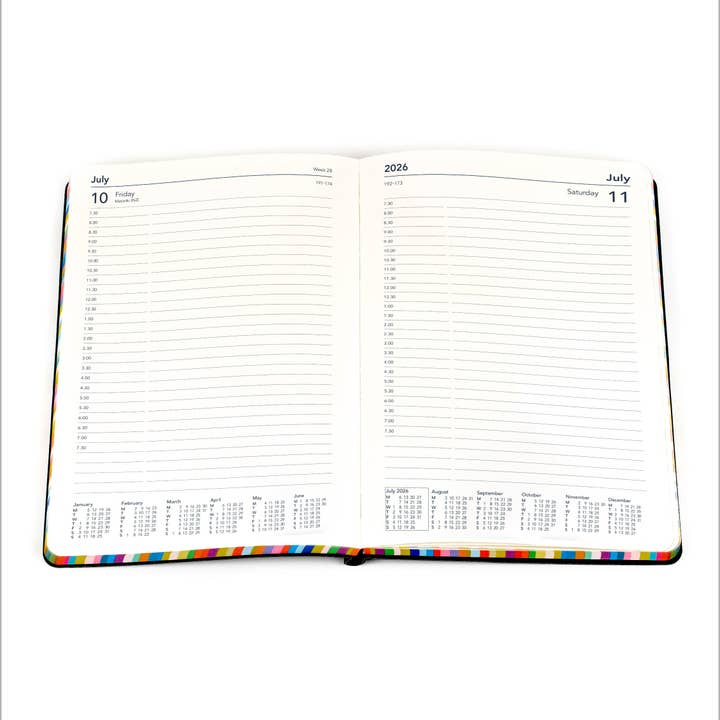 Collins Debden - Wholesale Planner - Edge Rainbow - A5 Day-To-Page Diary - 2026 Calendar Year Planner1