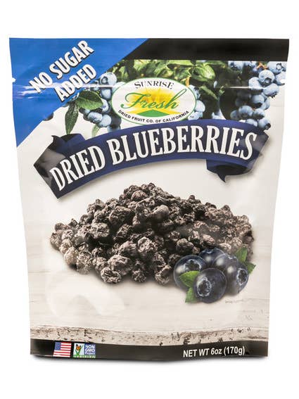 6 oz Dried California Blueberries for wholesale by Sunrise Fresh Dried Fruit