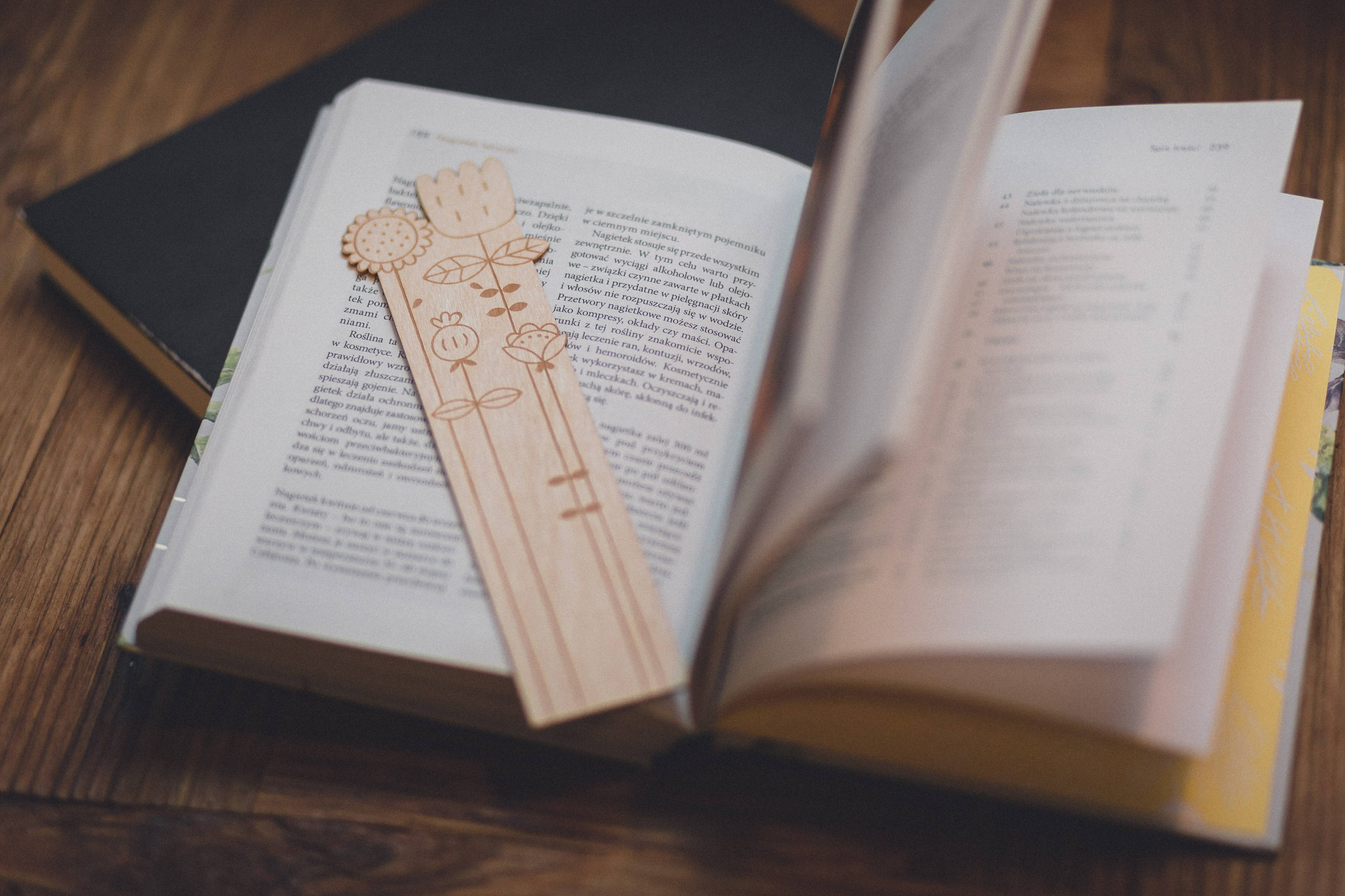 milin - Venta al por mayor Marcapáginas - Marcador de libro de madera con diseño de flor6