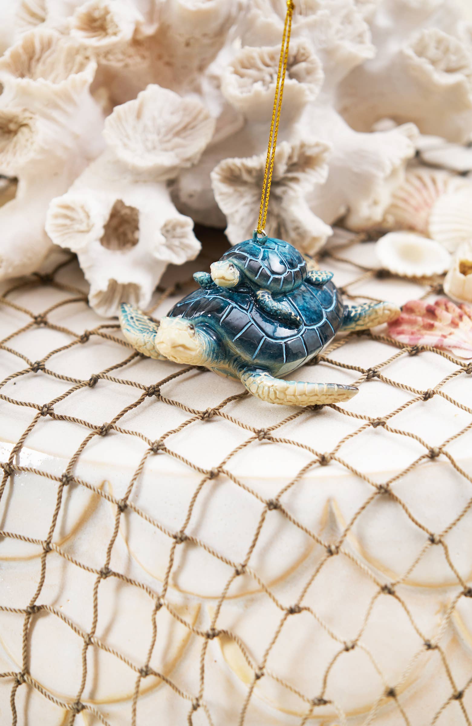 Beachcombers - Wholesale Ornament - Christmas Sea Turtle With Baby Blue Ornament1