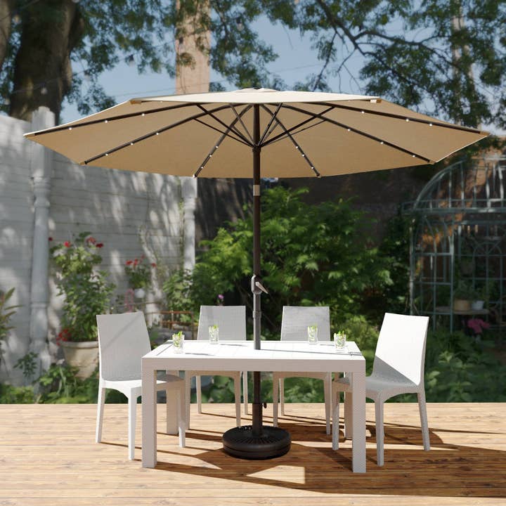 LeisureMod - Wholesale Patio Umbrella - Sierra Modern 9ft Solar LED Patio Garden Umbrella63