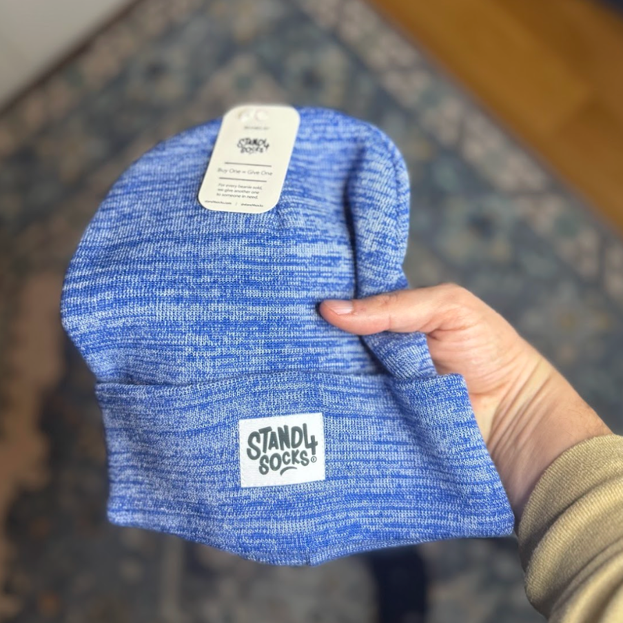 Stand4 Socks - Wholesale Beanie - Unisex - Stand4 Solid Blue Beanie with Patch1