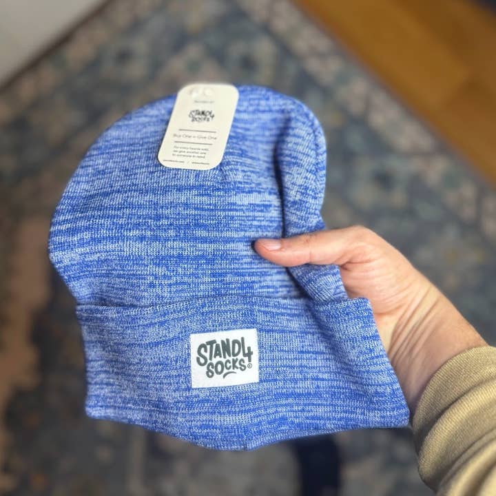 Stand4 Socks - Wholesale Beanie - Unisex - Stand4 Solid Blue Beanie with Patch1