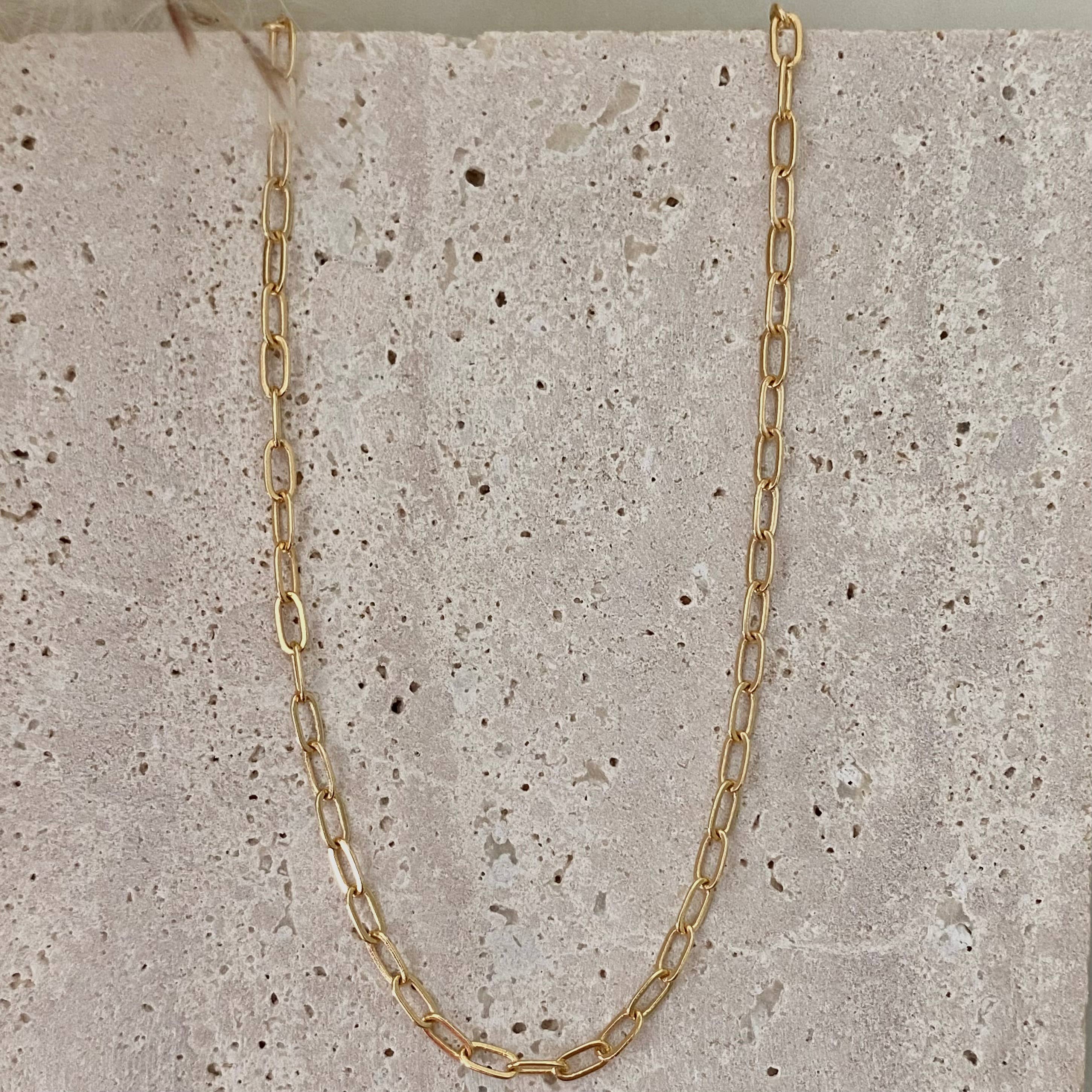 Amady Jewelry - Wholesale Link & Chain Necklace - Paperclip layering necklace 18k Gold Filled1
