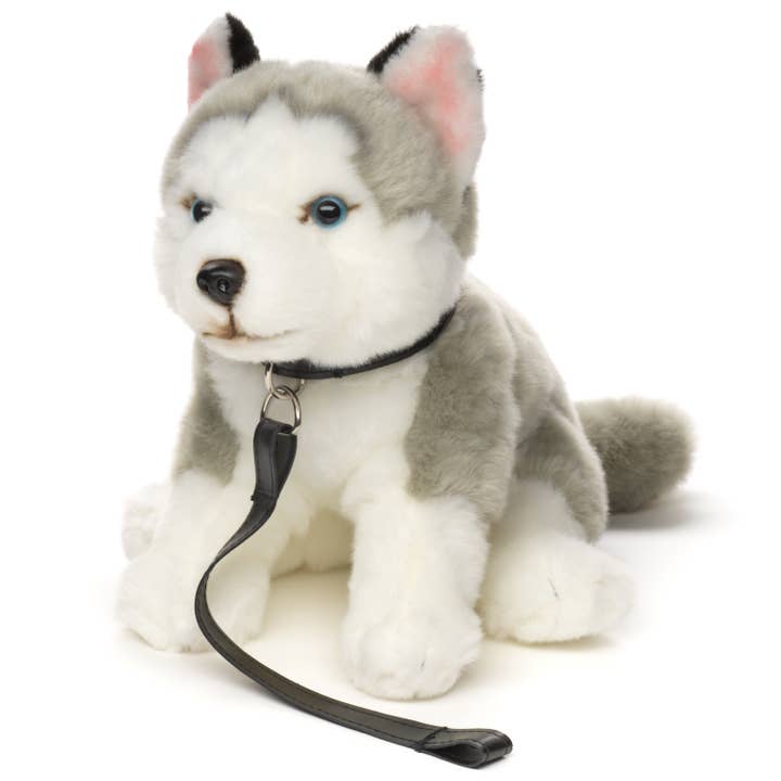 Husky grey, sitting (with leash) - cuddly/plush toy and other Purchase Wholesale huski. Free Returns & Net 60 Terms on Faire trending on Faire.