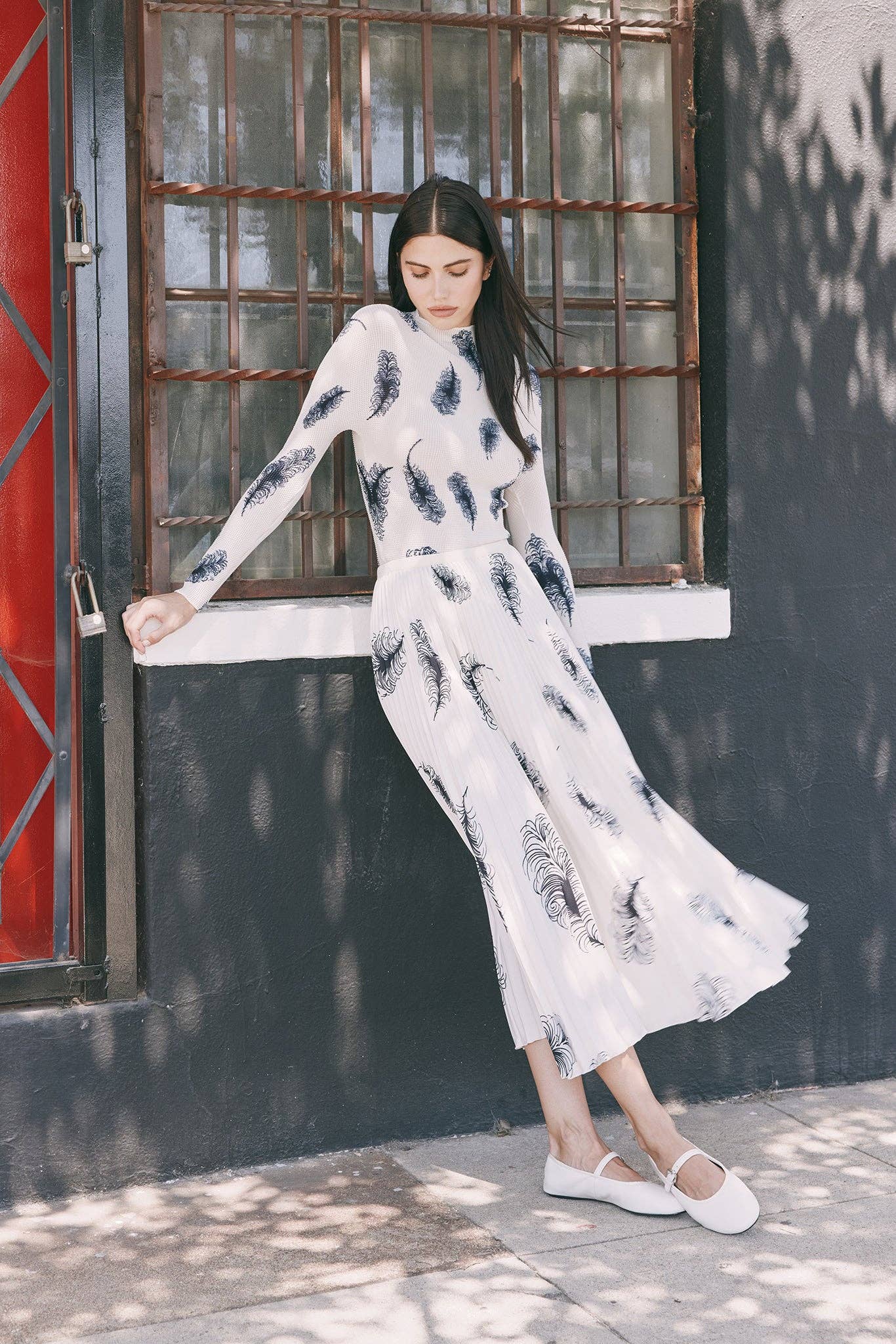 Crème/Noir Top à texture alvéolaire 3D Cosette Feather en vente sur Faire2