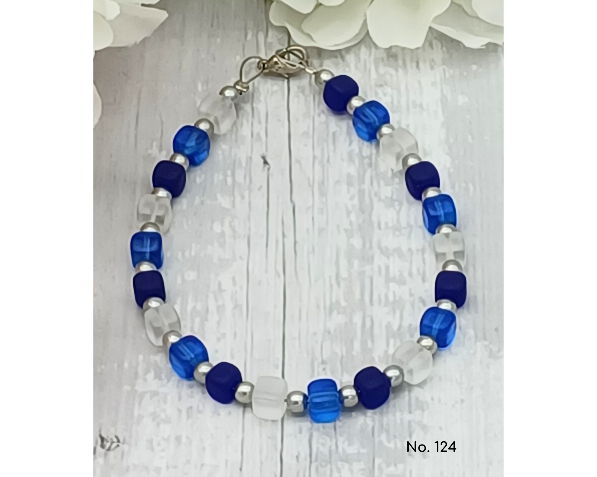 perleperle - Wholesale Beaded Bracelet - Bracelet glass beads, cube shape, Lillie17