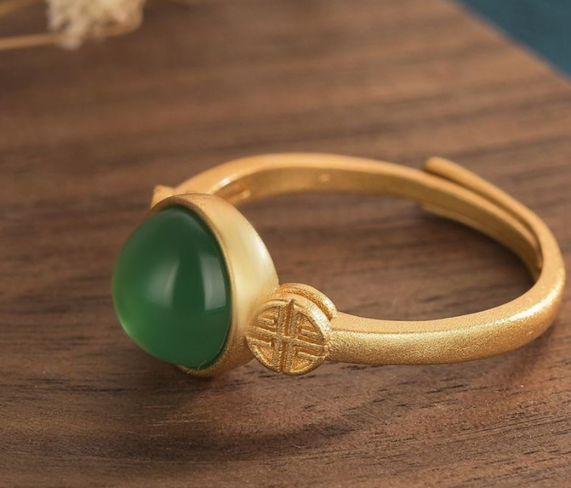 Bright MacMing - Wholesale Single Stone/Solitaire Ring - Asian/Chinese Classic Style Jade Open Ring3