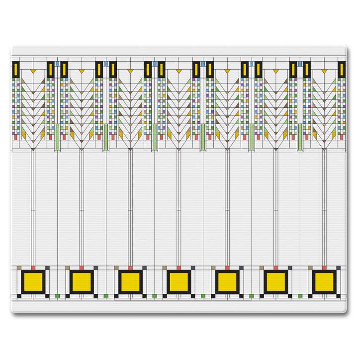 FLW Tree of Life 3mm Tempered Glass Cutting Board for wholesale by CounterArt/Highland Home/Thirstystone