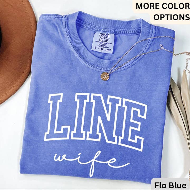 APComfortPrints - Wholesale Screen Printed T-Shirt - Women's - Line Wife Comfort Colors® Shirt, Lineman Wife T-Shirt, Linewife Tee, Gift for Electrician Spouse
2