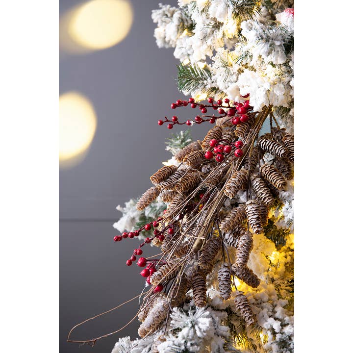 A&B Home Group Inc. – wholesale Christmas decoration – 27"H Faux Pinecone and Red Berry Swag2