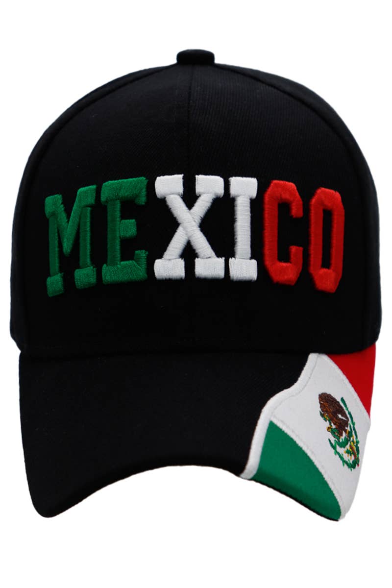 Cap Zone - Wholesale Baseball Cap - Unisex - Mexico Logo Flag Embroidered Acrylic Baseball Cap1