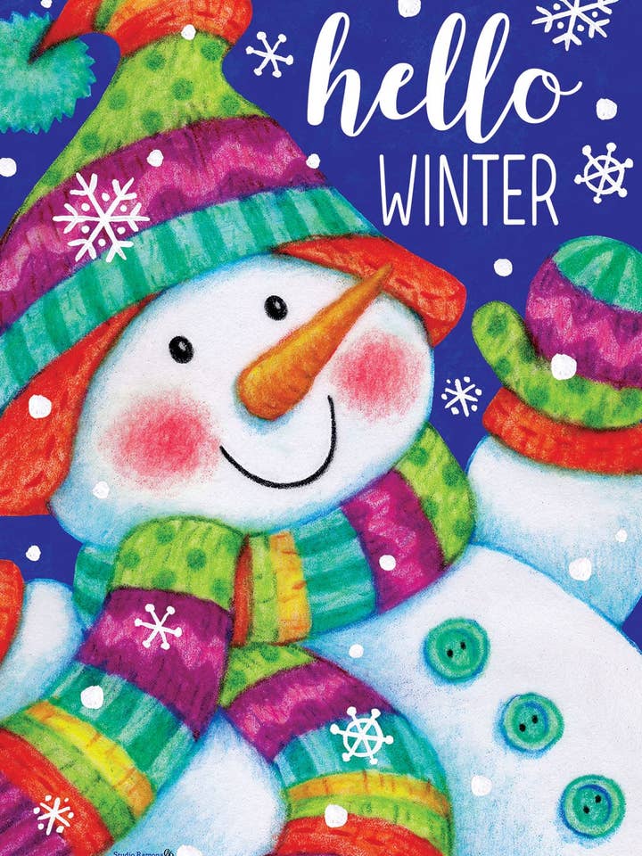 Hello Winter-Flag by Studio Ramona - 12” x 18” for wholesale by Custom Decor