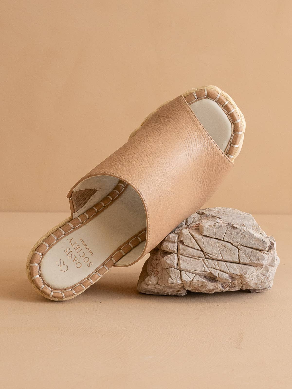 The Raina Apricot | Espdarille Slip On Wedge for wholesale on Faire3