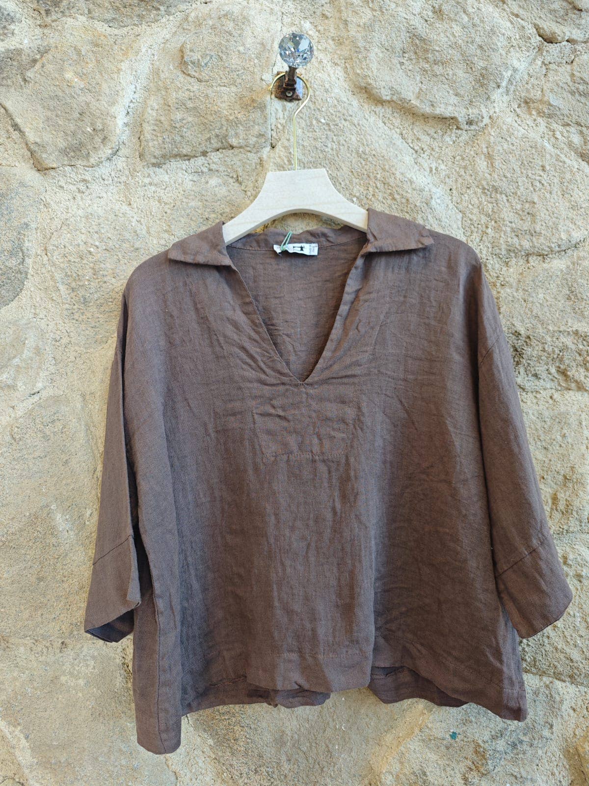 Linen & More - Wholesale Blouse - Women's - REF 12104 BLOUSE SHIRT COLLAR 100% LINEN12