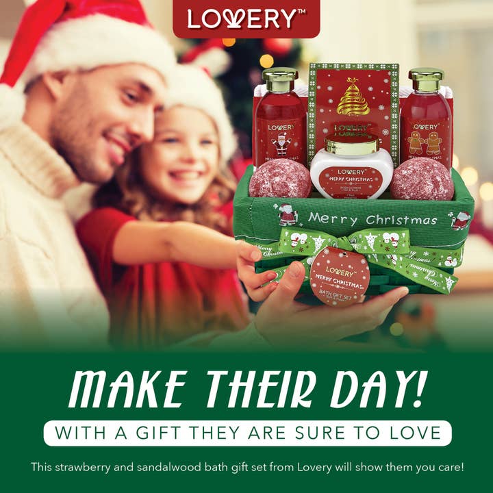 Lovery - Wholesale Bath & Body Set - Christmas Gift Basket, Merry Xmas Beauty Basket, Holiday Set4